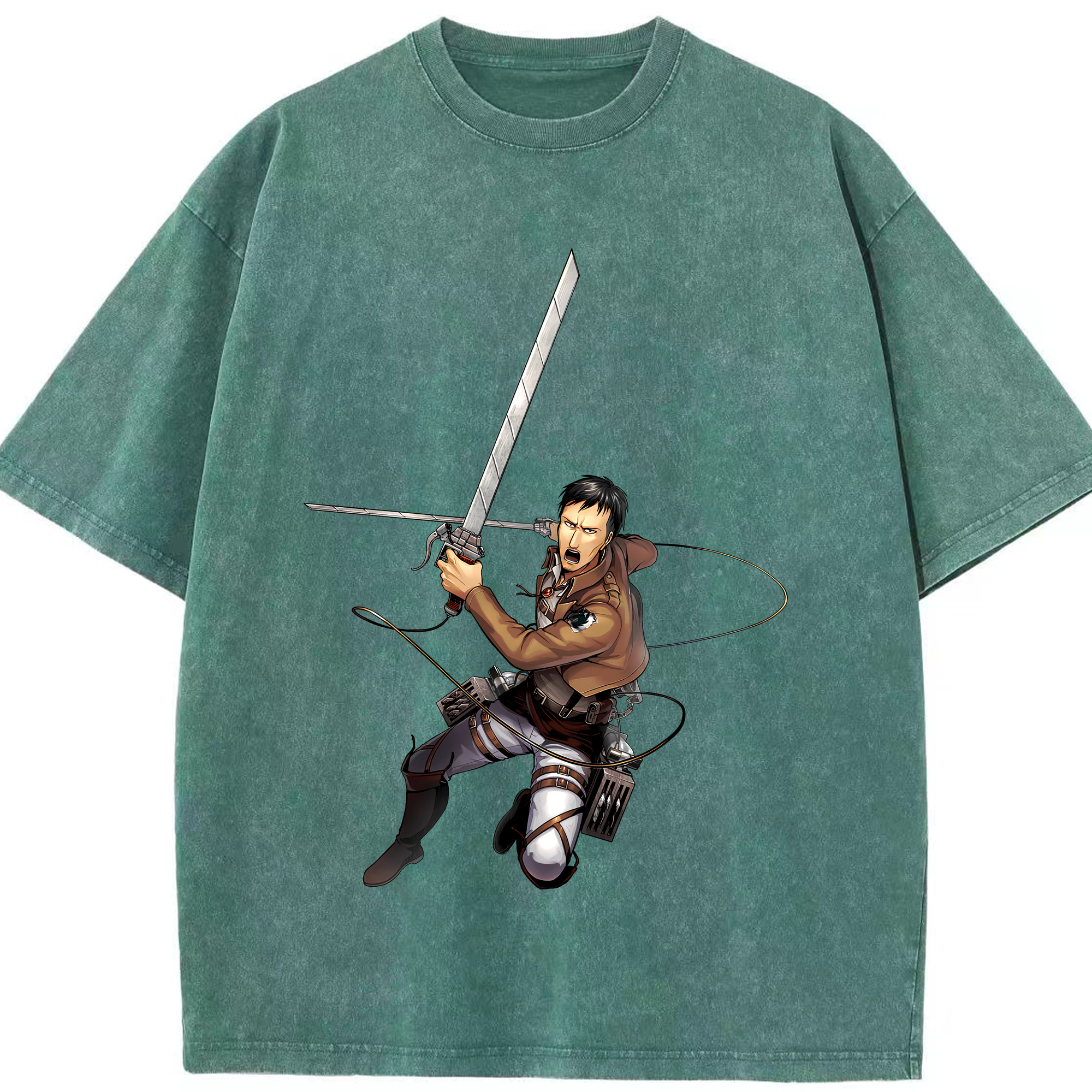 （画像用） 進撃の巨人 Attack on Titan 綿100% ヴィンテージ風 半袖Tシャツ（フロントプリント）